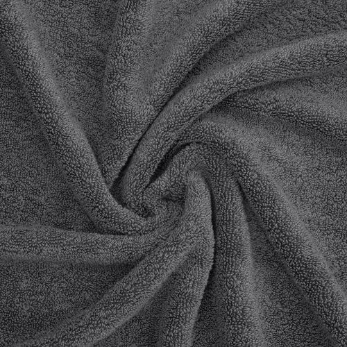 American Soft Linen Salem Washcloth Sets, 4 Piece Luxury 600 GSM 100% Cotton Washcloths for Bathroom, 13x13 inches Washrags Premium Quality Hand Face Towels, Dark Gray