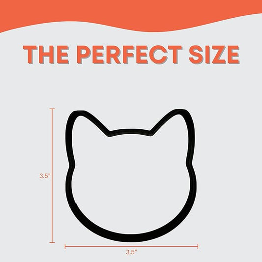 Cat Head Cookie Cutter with Easy to Push Design (4 inch)