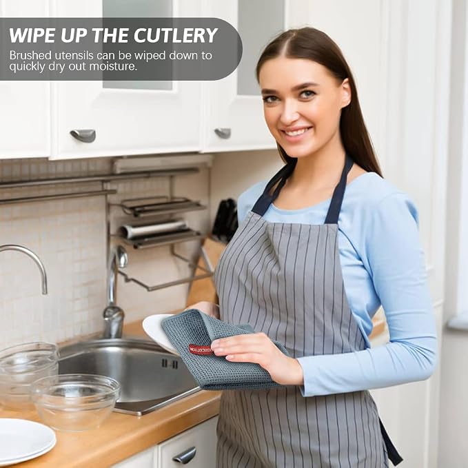 Nialnant 100% Cotton Waffle Weave Kitchen Towel,Soft Absorbent Quick Drying Dish Cloths,Dish Towels for Drying Dishes,Cleaning Rags-Multi Color(Gray+Blue+Red),13 x 28-6 Pack