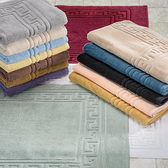 Superior Heavyweight Cotton Bath Mats, Bath Rugs For Bathroom Accessories, Washable Rug For Shower, Toilet, Modern Decor, No Backing, Luxury Hotel And Spa Quality, Set of 2, 22" x 35", Light Blue