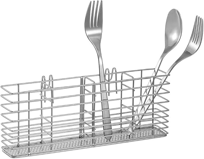 SANNO Expandable in Sink Dish Drying Rack, Large Dish Drying Rack with 4 Division Utensil Silverware Cutlery Holder, Dish Drainer Shelf Dish Rack in Sink On Counter, Rustproof Stainless Steel
