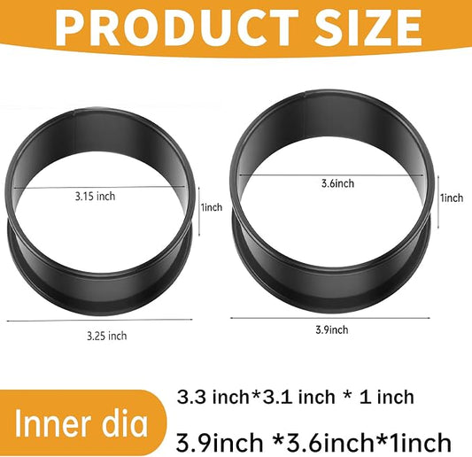 RICHSC-PAN Crumpet Rings, 16Pack Nonstick English Muffin Ring, Outer diameter 4 Inch+3.3Inch Food-Grade Stainless Steel Tart Rings. More Convenient to Take the Food of The Bakery Ring Mold.