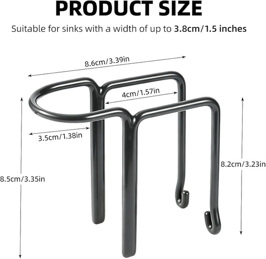 2 Packs Kitchen Sink Brush Holder, Rustproof Waterproof Dish Wand Holder, Sink Scrubber Caddy,Cover with rubber,Hanging Sponge Brush Dish Cloth Storage Rack, No Drilling One-Step Installation
