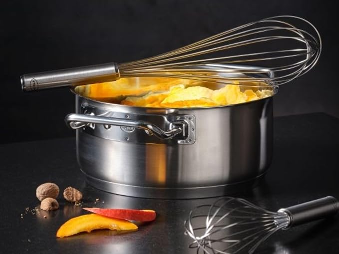 Rösle EXPERTISO Cookware Collection 7.9 in. Stainless Steel Low Casserole Pot with Glass Lid