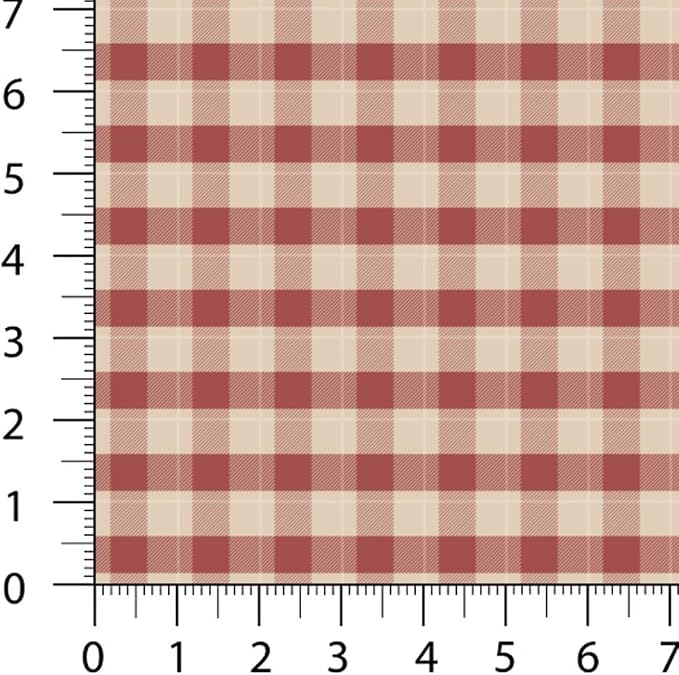 Patchwork Fabric Panel 100x155 cm, 100% Cotton Satin, 6 Coordinated Gingham Check Patterns, Rustic Country Quilting & Sewing Fabric (Farmhouse Style, 6pcs 50x50cm)