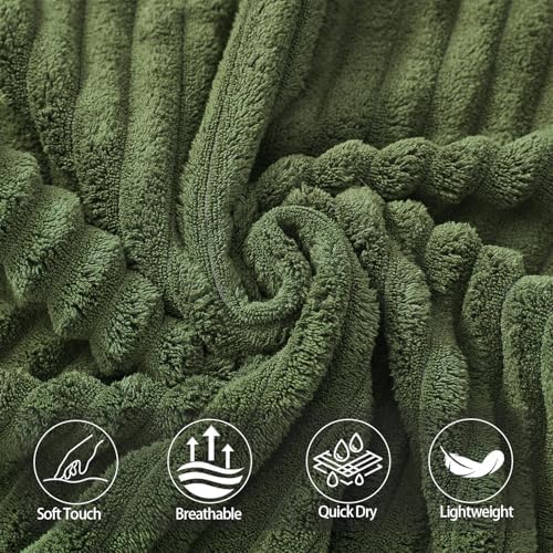 3 Pack Bath Towel Set, 40"x80" Oversized Bath Sheet, Olive Green