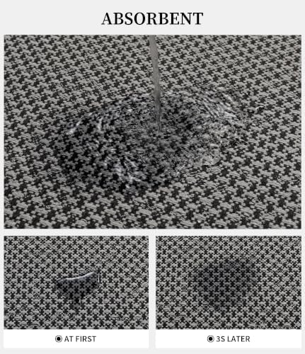 YIHOUSE Dark Grey Bathroom Rugs Sets 5 Pieces,Thin Bath Mat Quick Dry