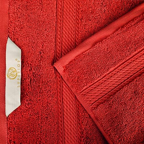 Superior Egyptian Cotton Plush & Absorbent, Face Towel Set of 6, Red