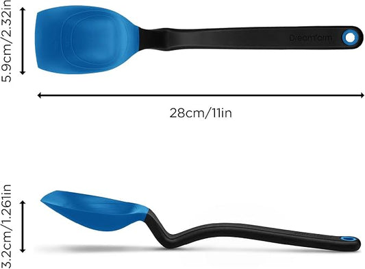 Dreamfarm Supoon Non-Stick Sit-Up Silicone Scraping, Serving, Cooking Spoon Measures 5ml Tsp & 15ml Tbsp - 11" Classic Blue