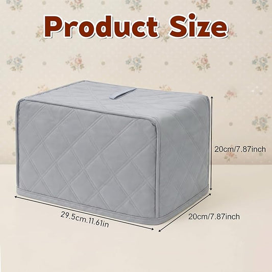 2 Slice Toaster Cover, Quilted Polyester Toaster Covers 2 Slice Wide Slot, Dust-proof Universal Size Covers for Small Kitchen Appliance(Grey)