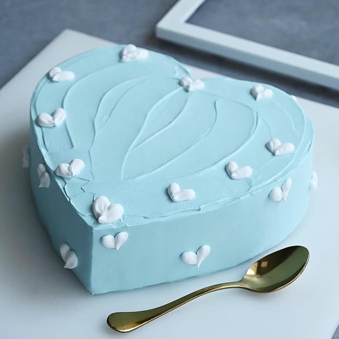 6 x 2 Inch Heart Shaped Cake Pans Set of 2, Aluminum Heart Cake Tin, Baking Cake Pan for Wedding, Party, Family Occasions, Chocolate, Bread. (Heart, 8 × 2 Inch,Set of 3)