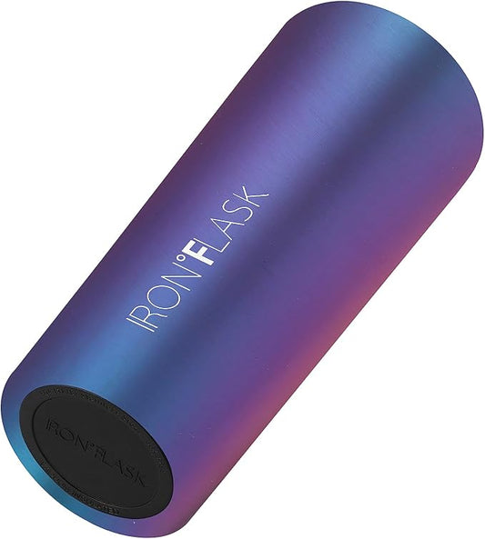 IRON ยฐFLASK Classic Tumbler - Vacuum Insulated Stainless Steel Water Bottle, Double Walled, Drinking Cup, Insulated Travel Mug (Aurora, 24 oz Solid Lid)