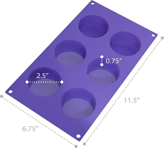 Bakerpan Silicone Round Baking Molds 2.5" - Set of 2 Nonstick Molds for Muffin Tops, Whoopie Pies, Mini Tarts, Mini Cheesecakes, Cookies & Eggs - BPA-Free