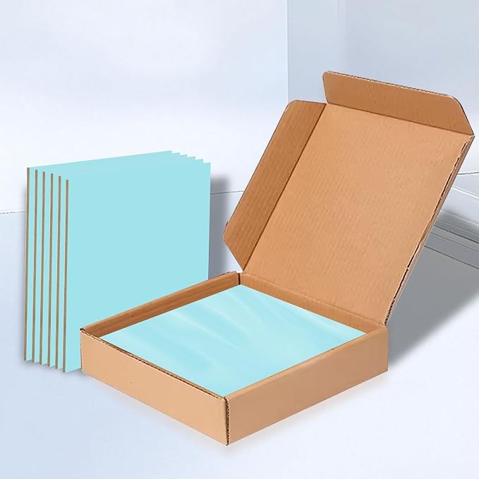 6 Pack Colored MDF Boards for Laser Engraving, 12x12x1/8 (3mm) Unfinished Fiberboard for Laser Cutting, DIY Craft Projects, Home Decor, Sign Making, Woodworking (Light Blue)