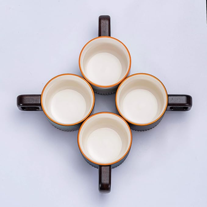 Zurucily Espresso Cups Set of 2, 2 oz Ceramic Espresso Cups, Demitasse Cups for Tea or Coffee (Gray)