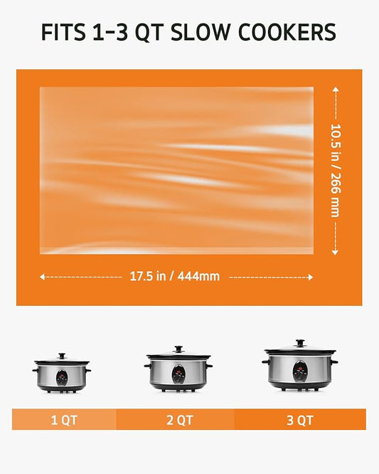 Syntus 30 Count Slow Cooker Liners, Small Size 10.5" x 17.5" Fits 1-3 Quart Pots BPA-free Disposable Cooking Bags Suitable for Oval & Round & Retangular Slow Cookers