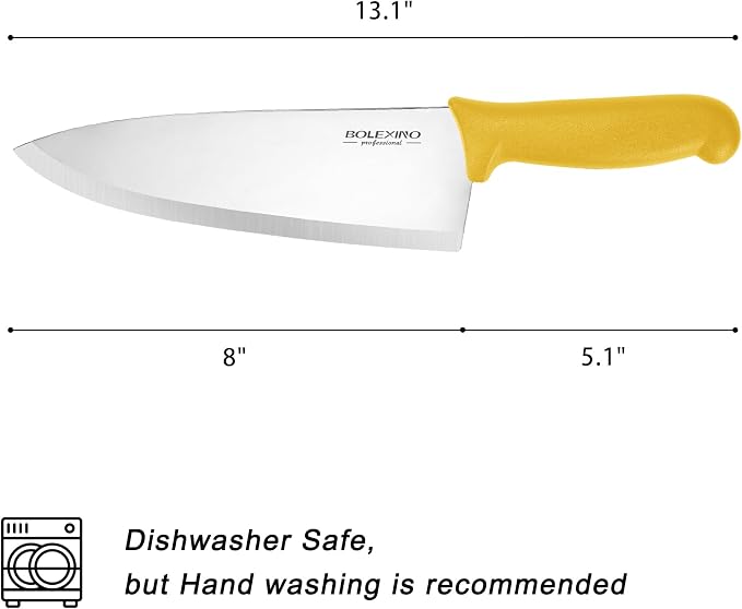 8 inch Japanese High Carbon Stainless Steel Chef Knife Set, Professional Extra Sharp Wide Cook Knife with Non-slip Ergonomic Handle, for Kitchen Home Restaurant