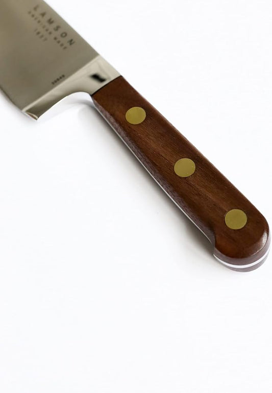 Lamson Premier Forged 6" Chef's Knife, Hi-Carbon Stainless Steel Blade, Triple Riveted for Balance, Ideal for Dicing, Slicing & Chopping, Kitchen Knives - Walnut Handle