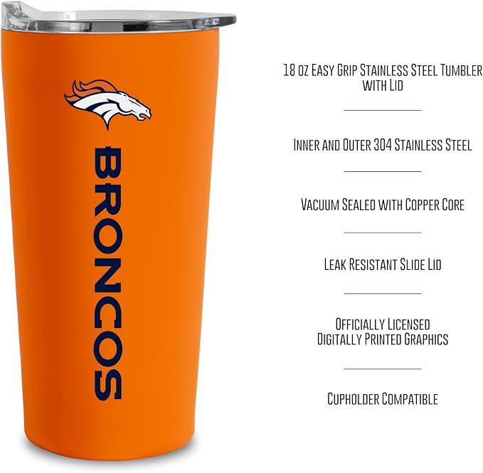 Rico Industries NFL Football Soft Touch, Easy Grip Tumbler