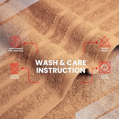 Infinitee Xclusives 100% Ring-Spun Cotton Bath Towels for Bathroom - Pack 2