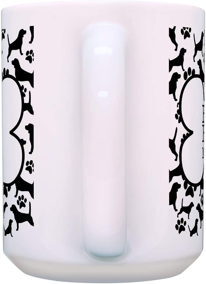 ThisWear Best Beagle Dad and Mom Ever Mug Set Bone and Paw Print Pattern 2 Pack 15-oz Cups 15oz Mugs