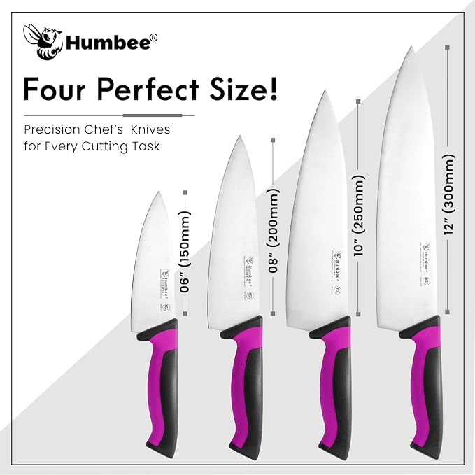 10-Inch Chef Knife, NSF Certified Razor-Sharp High Carbon Stainless Steel Blade – Ergonomic Color Coded Handle, Non-Slip Grip Kitchen Knife, DT-10 Series, Purple