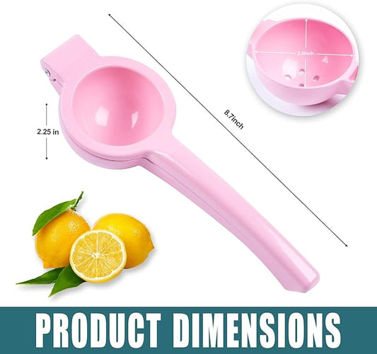 Y-ME Manual Juicer Citrus Lemon Squeezer, Fruit Juicer Lime Press Metal, Professional Hand Juicer Kitchen Tool(Pink)