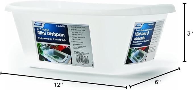 Camco RV and Marine Mini Dish Wash Pan | Helps Conserve Water | Holds 9-Quarts | (43516)