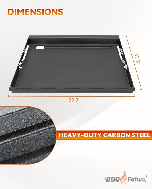 6787 Full Size Griddle Insert with Handles for Weber Spirit 400 Series (2025 Models) and Weber Spirit 300(2016–2024), Flat Top Grill Replacement for E425 S425 E435 EP425 EP435 E310 E320, Carbon Steel