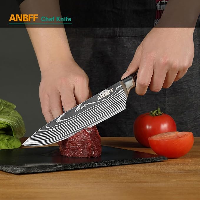 Chef Knife, 8 inch Professional Chef's Knives, Ultra Sharp Japanese Kitchen Knife, Forged High Carbon Stainless Steel Cooking knives with Ergonomic Handle and Gift Box