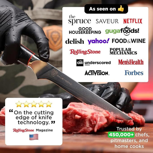 Dalstrong Slicing Carving Knife 12 inch + Boning Knife 6 inch - Shogun Series ELITE - Japanese AUS-10V Super Steel - G10 Handle - Fillet Kitchen Cooking Knife - Sheaths Inlcuded