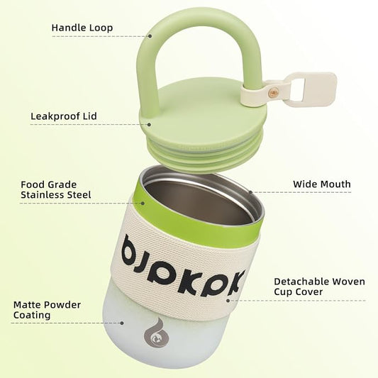 BJPKPK 10oz Tumbler With Lid And Handle Insulated Tumblers Cup Stainless Steel Coffee Mug,Cucumber
