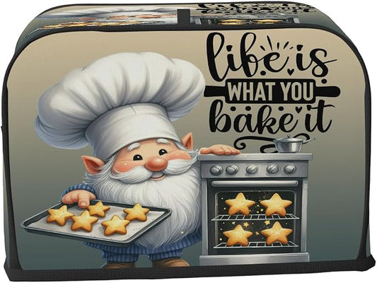 Toaster Cover 4 Slice Wide Slot Cute Gnome BiscuitBread Toaster Oven Dustproof Cover Small Appliance Kitchen Covers Dust and Fingerprint Protection for Women Gift 4 Slice