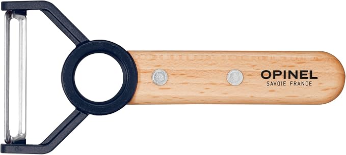 Opinel Le Petit Chef 254641 Kitchen Knife Set for Children, 3 Pieces, in Blue, Chef's Knife, Finger Guard, Peeler