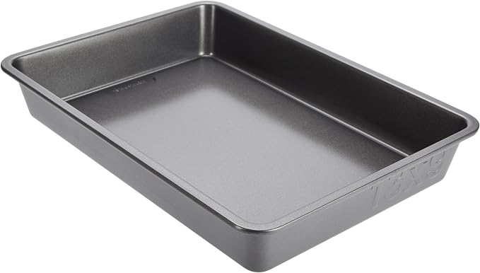 GoodCook PRO Oblong Baking Pan Nonstick Warp & Scratch-Resistant Dishwasher-Safe Carbon Steel Construction for Even Baking Oven Safe to 480°F, 9 x 13-Inch, Gray