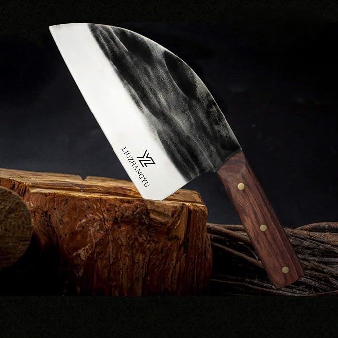 Chinese Chef's Knife and Meat Cleaver Knife,Forged Kitchen Knife Butcher Handmade Forged Stainless Steel Utility Chef Knife with Full-Tang Dalbergia Cochinchinensis Handle for Home, Kitchen & Restaura