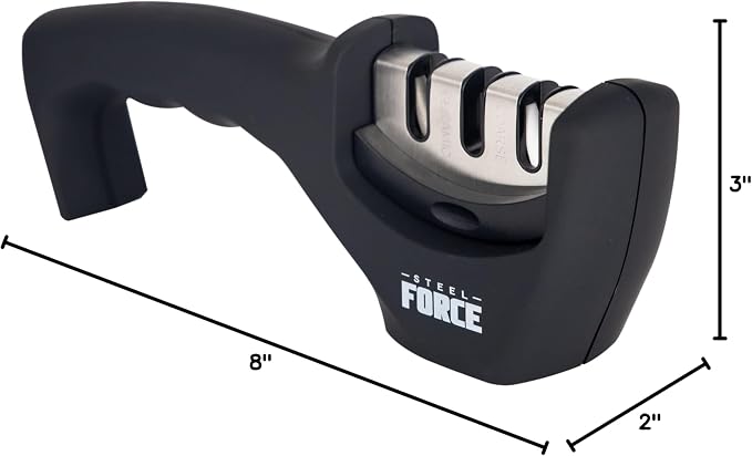 Steel Force KS03 4-in-1 Knife Sharpener with Cut-Resistant Glove Black