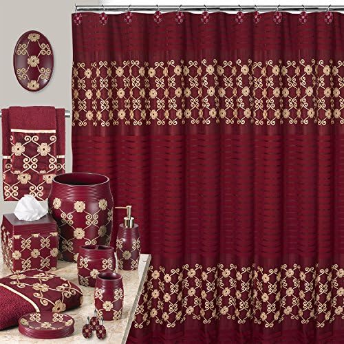 Zahari Home Elegant Rose Window Curtain Fabric Window Curtain for Bathroom Kitchen Living Room, 36" x 54" Each, Set of 2, Burgundy