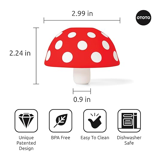 OTOTO Mushroom - Foldable Small Kitchen Funnel with Wide Mouth for Jars. Bottle Liquid Transfer - Silicone, 100% Food Safe, BPA Free, Dishwasher Safe