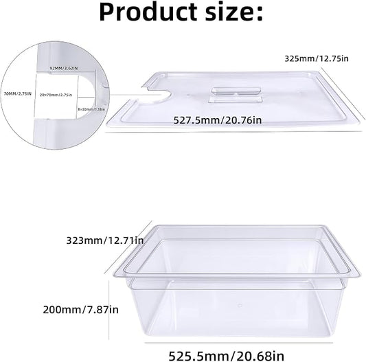 26 QT Large Sous Vide Container With Lid, Sous Vide Tub Kit Compatible with Wancle Anova, Joule, Instant Pot Sous Vide Cookers for Home Chefs Professional Use (26 qt no rack)