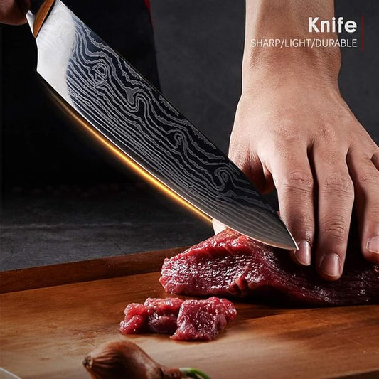 Professional Chef Knife, 8 Inch Pro Kitchen Knife, German High Carbon Stainless Steel Knife with Ergonomic Handle