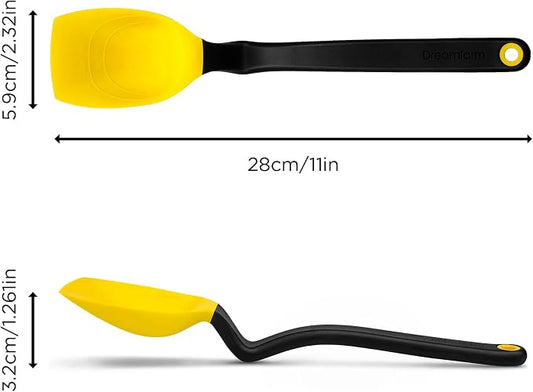 Dreamfarm Supoon Non-Stick Sit-Up Silicone Scraping, Serving, Cooking Spoon Measures 5ml Tsp & 15ml Tbsp - 11" Yellow