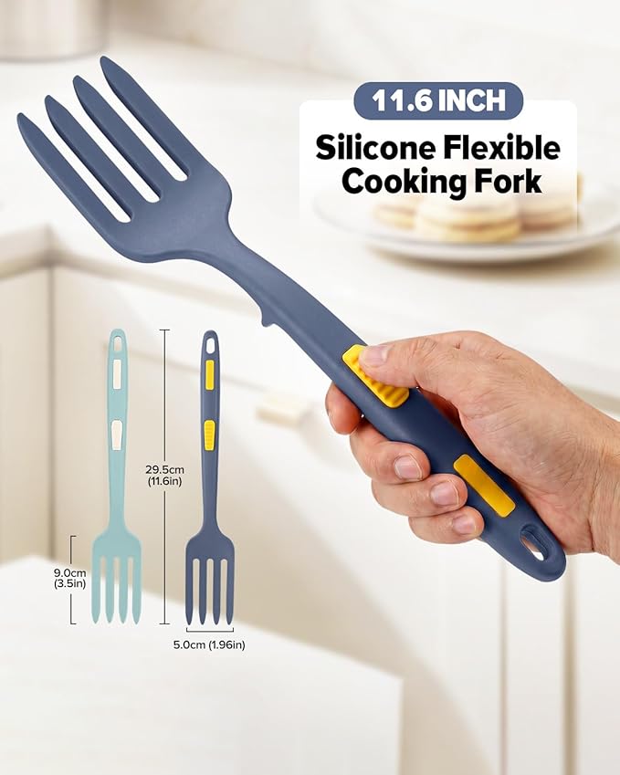 Silicone Flexible Long Handler, 11.6 Inch Heat Resistant Cooking Tool, Non Stick Mixer for Ingredients, Food Mash, Egg Whisk (GT)