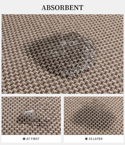 YIHOUSE Khaki Bathroom Rugs Sets 3 Pieces,Thin Bath Mat Quick Dry