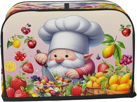 Toaster Cover 2 Slice Wide Slot Cute Gnome FriutBread Toaster Oven Dustproof Cover Small Appliance Kitchen Covers Dust and Fingerprint Protection for Women Gift 2 Slice