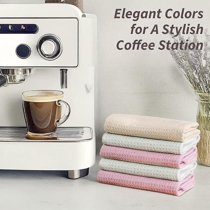 Barista Towels 6 Pack, Microfiber Professtional Coffee Cleaning Cloths, Espresso Machines Accessories for Steam Wands, Countertops and Coffee Essentials, 12”x12”
