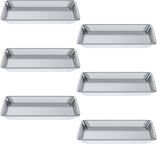Pack of 6 | 10 in. x 13 in. Quarter Size Aluminum Bun. / Sheet Pan | Ideal for baking, roasting, cooling, prepping, or storing - a must-have in restaurants, bakeries, and busy kitchens.
