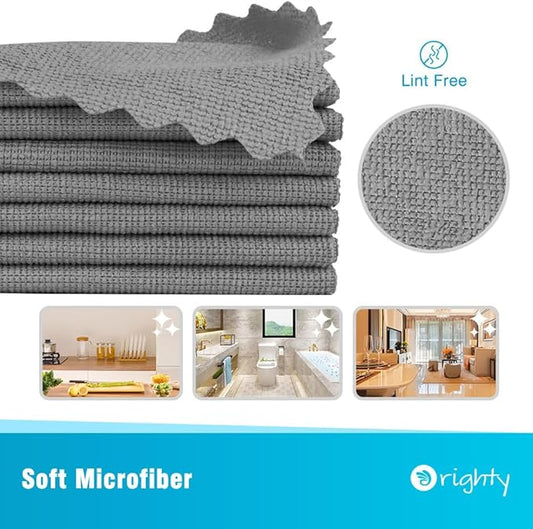Orighty Microfiber Cleaning Cloth, 400 Pack Highly Absorbent Cleaning Rags, Household Cleaning Supplies, Reusable Microfiber Towels Lint Free Cloths for House, Kitchen, Car Care, 12x11 inch, Grey