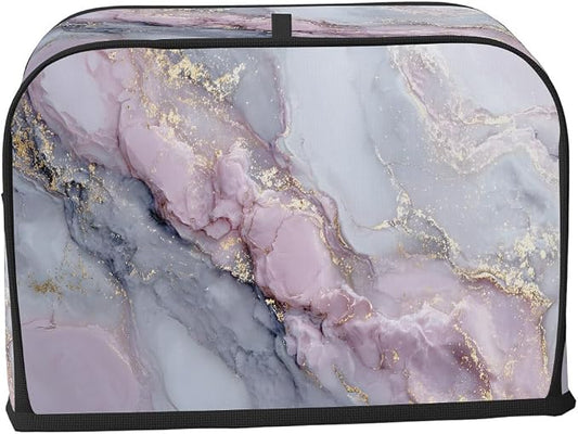 Toaster Cover 2 Slice Wide Slot Pink Grey MarbleBread Toaster Oven Dustproof Cover Small Appliance Kitchen Covers Dust and Fingerprint Protection for Women Gift 2 Slice
