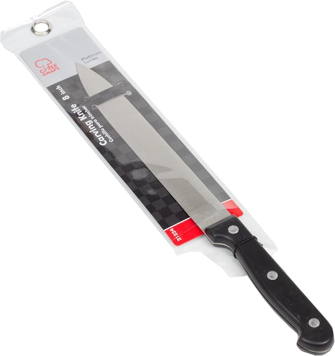 Chef Craft Select Carving Knife, 8 inch blade 14 inches in length, Stainless Steel/Black